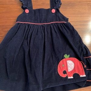 Shrimp & Grits Navy/Pink Corduroy Dress Toddler